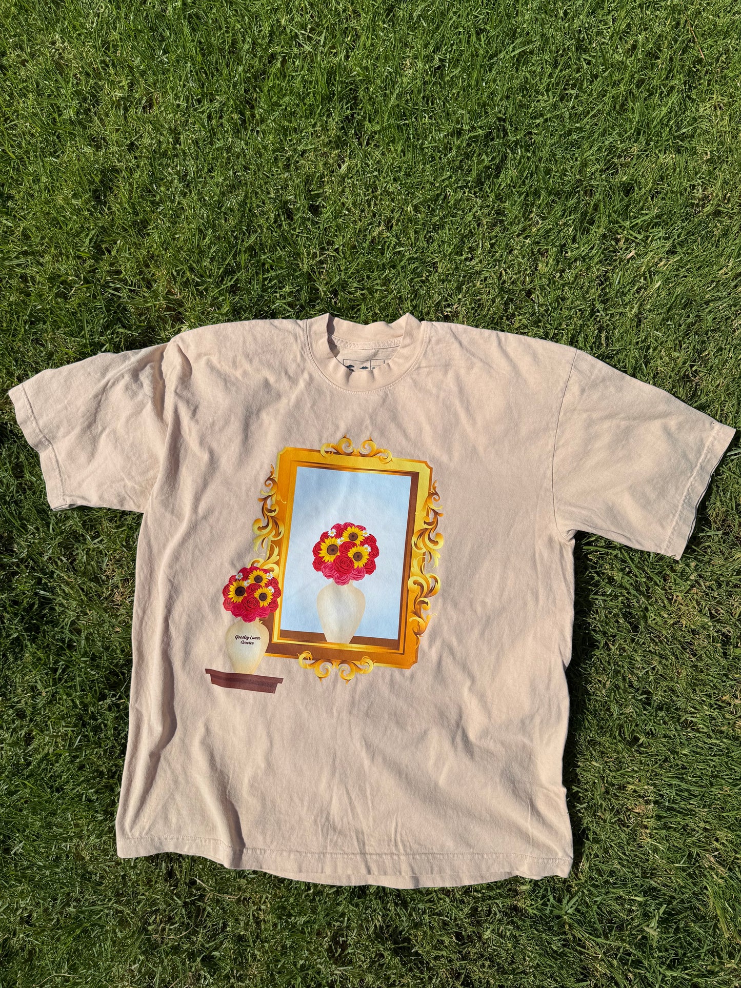 Beige “WATER YOUR OWN FLOWERS” T-shirt