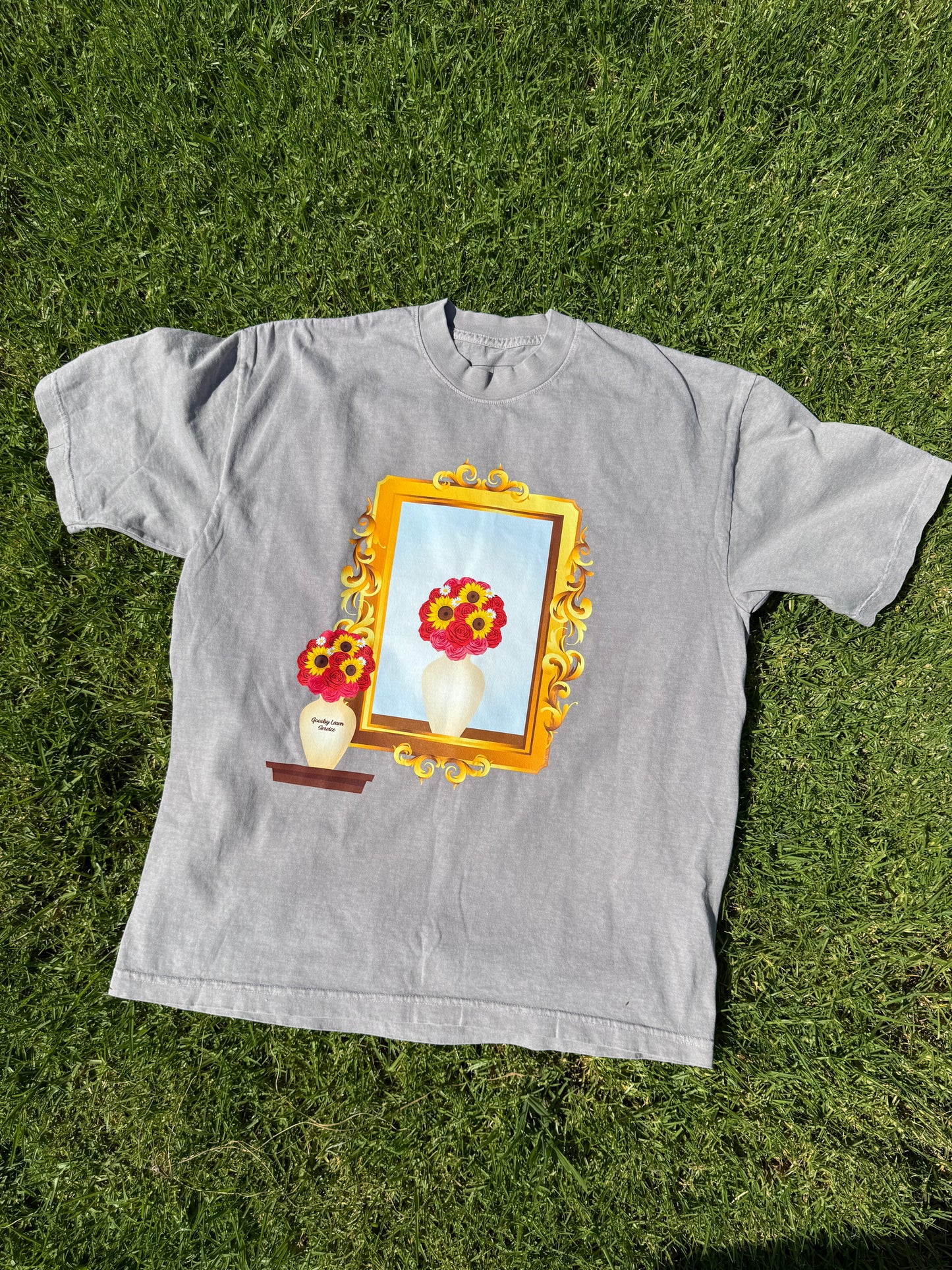 Silver “WATER YOUR OWN FLOWERS” T-shirt