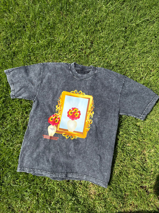 Acid black “WATER YOUR OWN FLOWERS” T-shirt